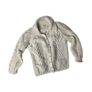 Vintage Tan Wool Knit Cardigan